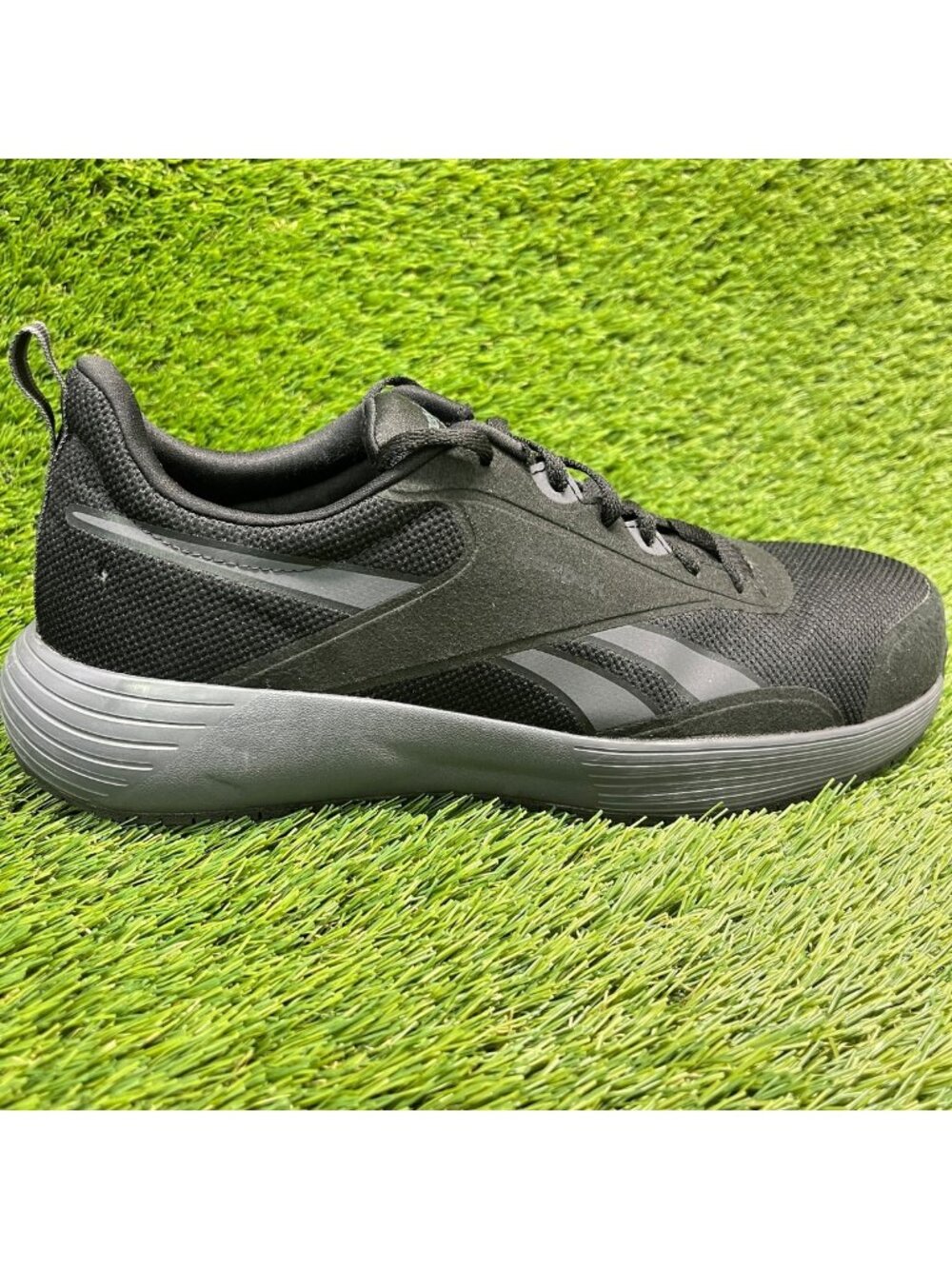 Reebok Lite Plus 4 Mens Size 8.5E Black Gray Composite Toe Safety Work Shoes